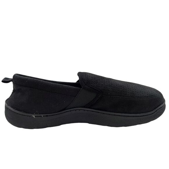 Dearfoams Clog Shoes Slippers Mens 9-10 Black Perforated Microsuede Moc Toe Cozy - Picture 4 of 12